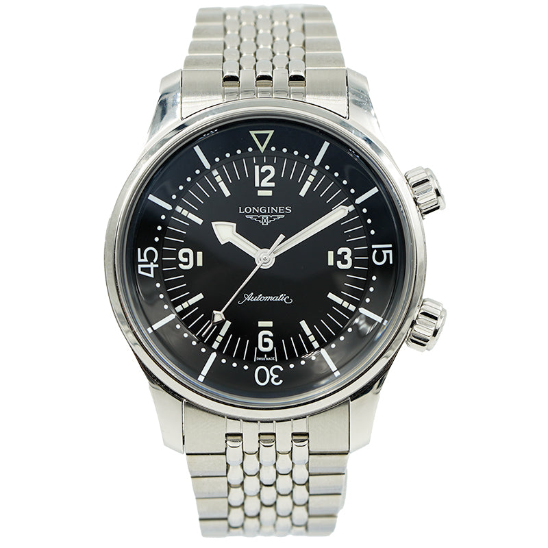 SOLD 2 12 24 Longines Legend Diver Stainless Steel Black Dial