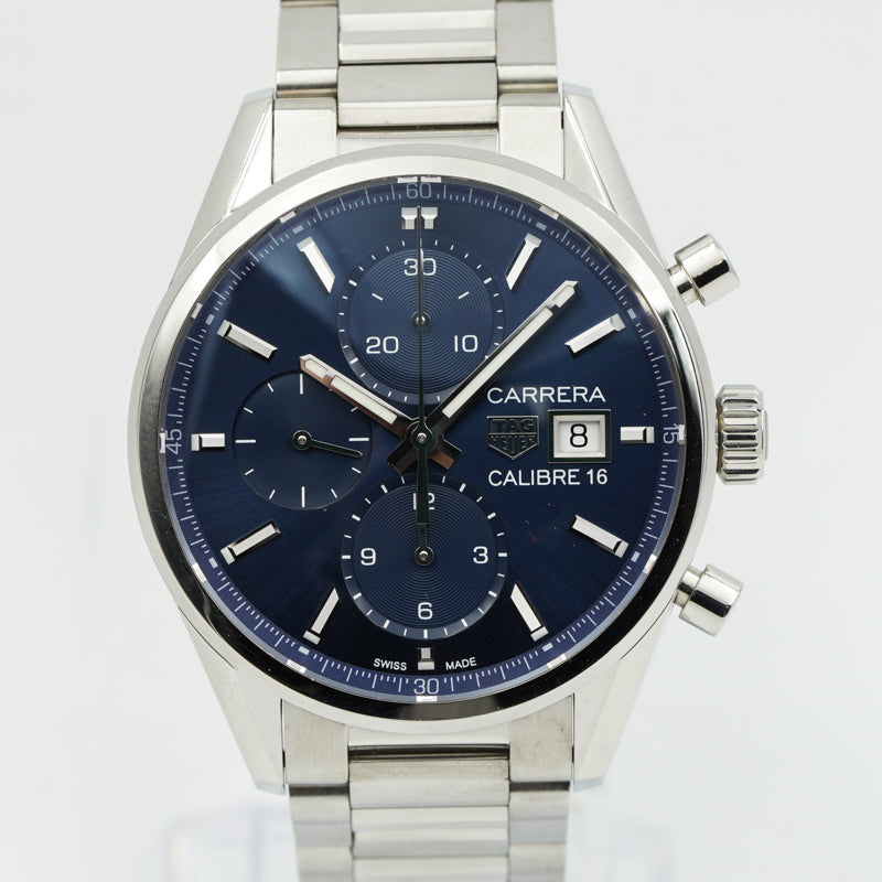 Tag Heuer Carrera 41mm Blue Dial Chronograph CBK2112.BA0715 Cal