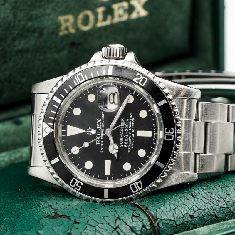 SOLD 8 14 23 Rolex Submariner Date 1680 Circa 1978 w. Box Moyer Fine Jewelers