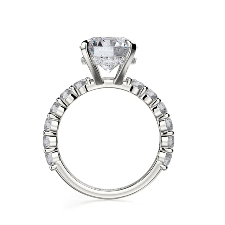 Michael M 18k White Gold Round Brilliant Diamond Engagement Ring - R736-3