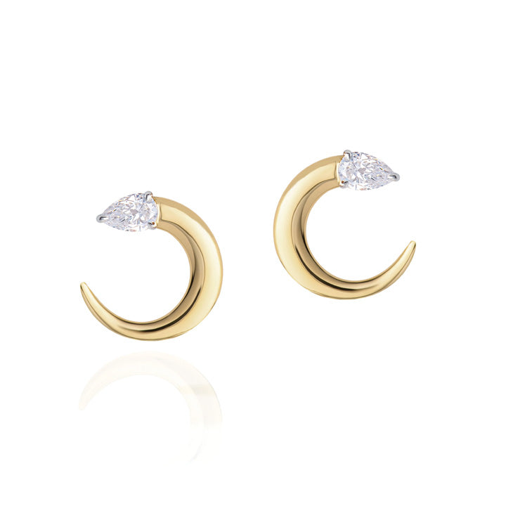 14k yellow outlet gold fan earrings