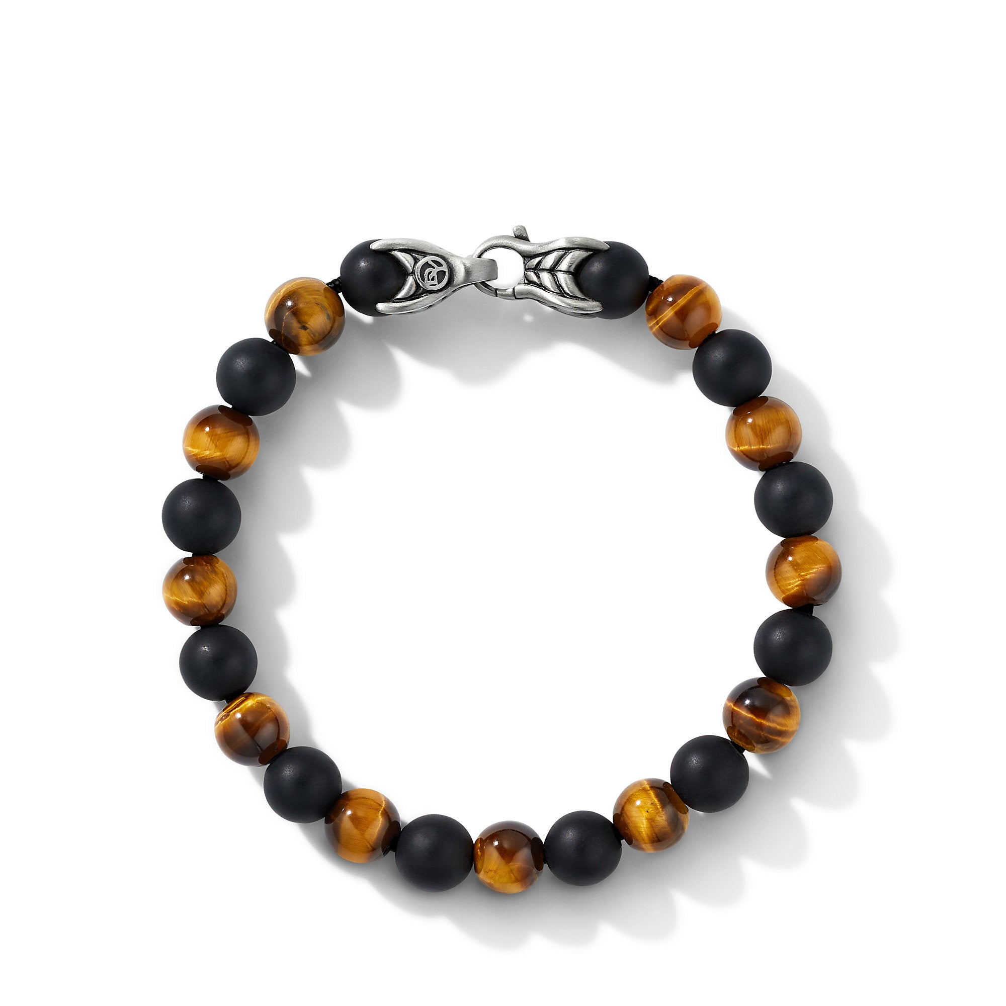 Luxury Men's Bracelet Set Natural Tiger Eye & Black Onyx Beads | Jfm, 6.7 (17cm)