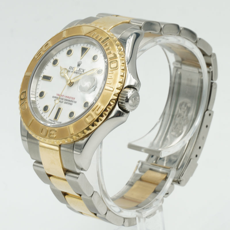 SOLD 12 11 22 Rolex Yacht Master 16623 White Dial 40mm 18K Gold