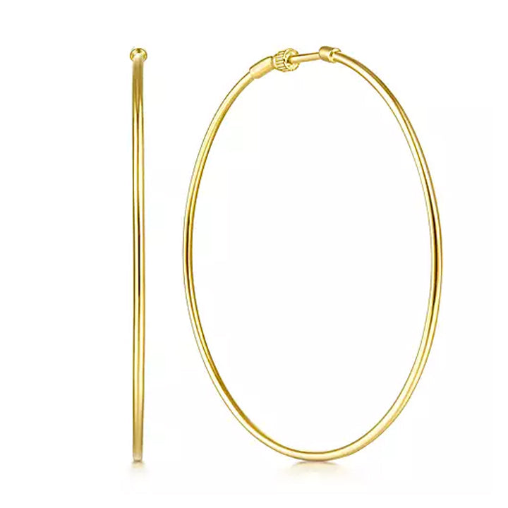 On sale 14k Yellow Gold Twisted (60mm/2.4 inch) Large Hoop Earrings