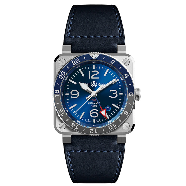 Bell Ross BR 03 93 GMT Blue BR0393 BLU ST SCA Moyer Fine