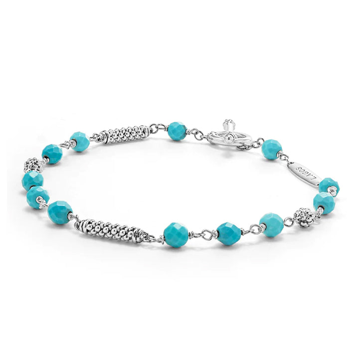 LAGOS Turquoise+sterling orders silver beads bracelet