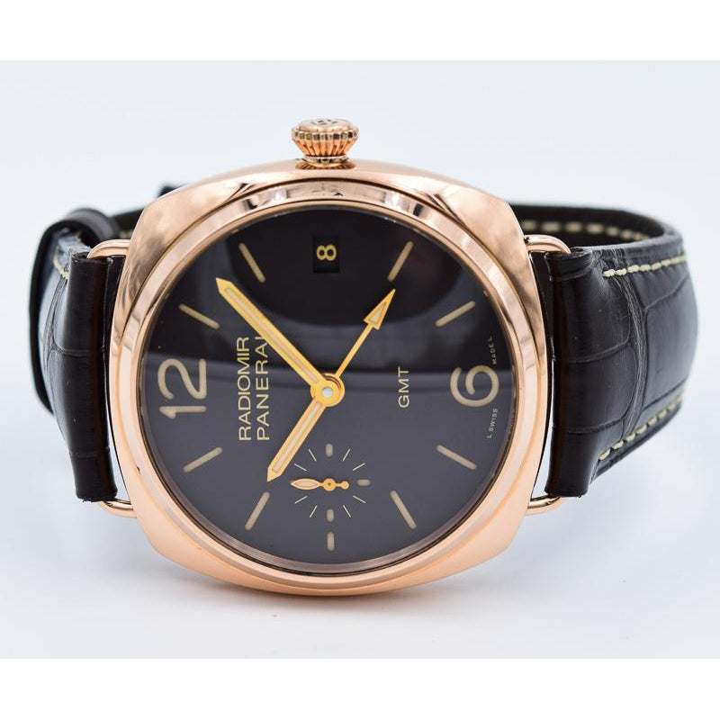 SOLD 12 2019 Panerai Radiomir GMT PAM421 18k Rose Gold Case