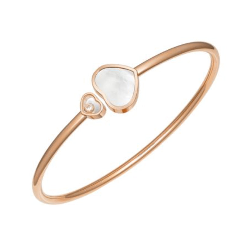 Chopard 18k Rose Gold Happy Hearts Mother of Pearl Bangle Bracelet