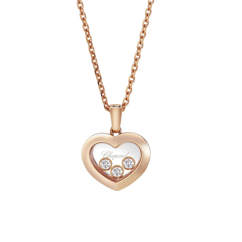 Chopard 18k Rose Gold Happy Diamonds Icons Heart Pendant 79A611