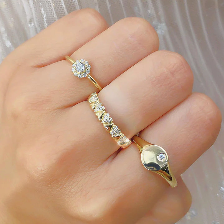 14k gold ring with a small popular diamond