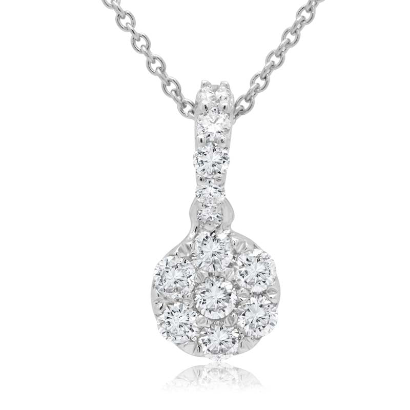 Natural Diamond hot 14k White Gold Pendant Necklace .27tcw