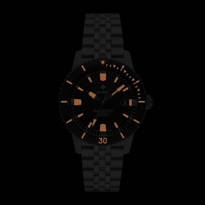 Zodiac Super Sea Wolf 53 Compression Watch - Stainless Steel
