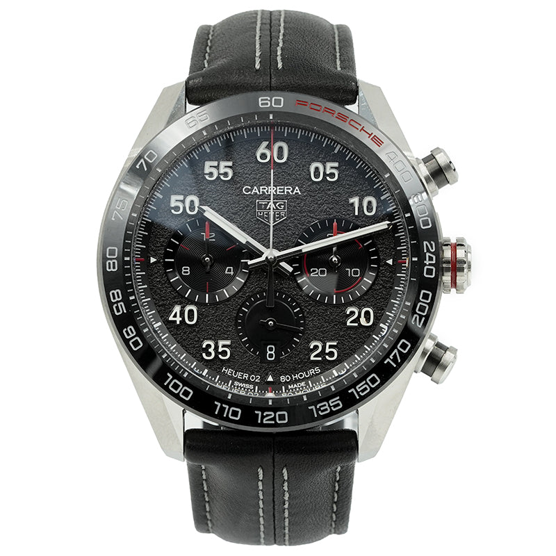 SOLD - 11/7/24 - Tag Heuer Carrera Chronograph x Porsche CBN2A1F.FC6492 44mm B&P 2021