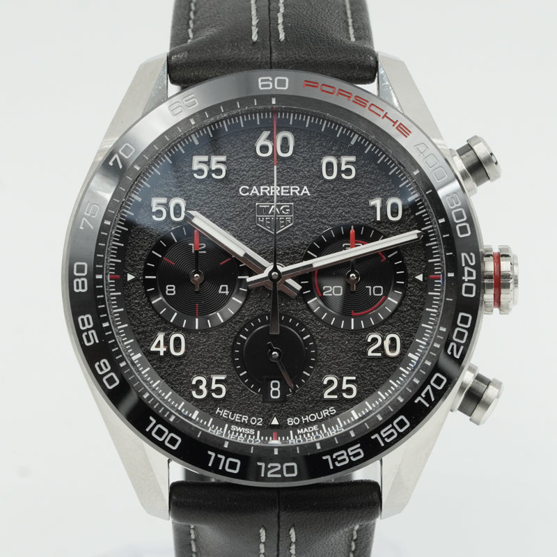 SOLD - 11/7/24 - Tag Heuer Carrera Chronograph x Porsche CBN2A1F.FC6492 44mm B&P 2021