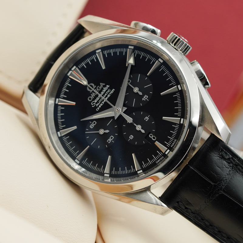 SOLD - 9/5/24 - Omega Seamaster Aqua Terra Chronograph 281.250.31 42mm B&P Black Dial