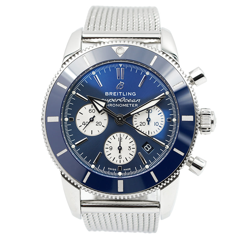 SOLD - 8/18/23 - Breitling Superocean Heritage B01 Chronograph 44mm AB0162161C1A1 Blue '22 B&P