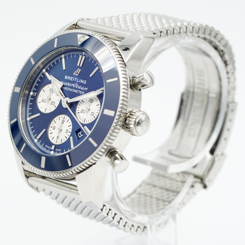 SOLD - 8/18/23 - Breitling Superocean Heritage B01 Chronograph 44mm AB0162161C1A1 Blue '22 B&P