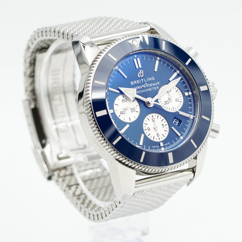 SOLD - 8/18/23 - Breitling Superocean Heritage B01 Chronograph 44mm AB0162161C1A1 Blue '22 B&P