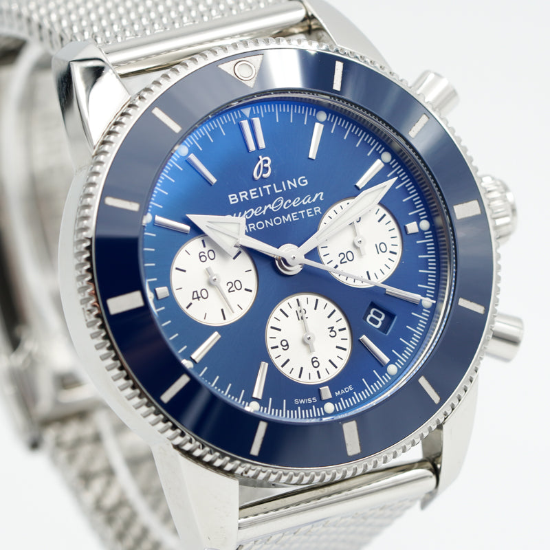 SOLD - 8/18/23 - Breitling Superocean Heritage B01 Chronograph 44mm AB0162161C1A1 Blue '22 B&P