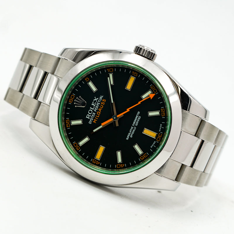 SOLD - 12/8/23 - Rolex Milgauss 116400GV Black Dial 40mm Stainless Steel