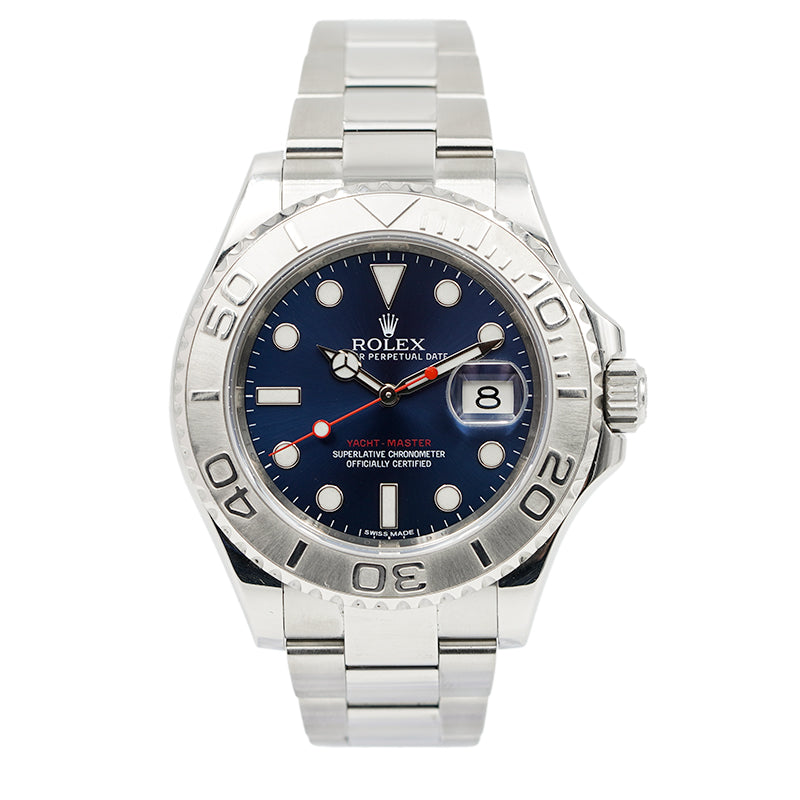 SOLD - Rolex Yachtmaster 116622 Blue 40mm Steel w Platinum Bezel '16