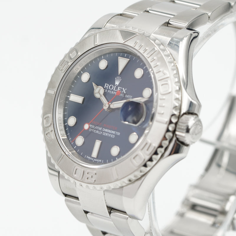 SOLD - Rolex Yachtmaster 116622 Blue 40mm Steel w Platinum Bezel '16