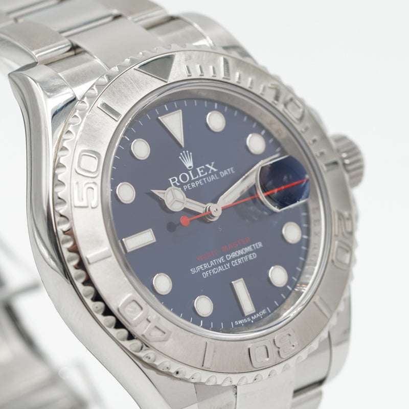 SOLD - Rolex Yachtmaster 116622 Blue 40mm Steel w Platinum Bezel '16