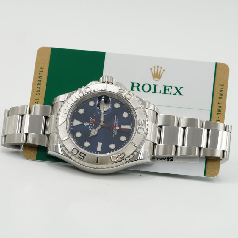 SOLD - Rolex Yachtmaster 116622 Blue 40mm Steel w Platinum Bezel '16