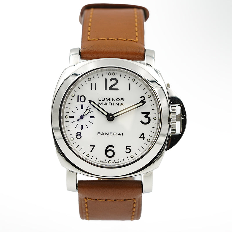 SOLD - 07/20/23 - Panerai Luminor Marina PAM00113 44mm White Dial B&P 2003