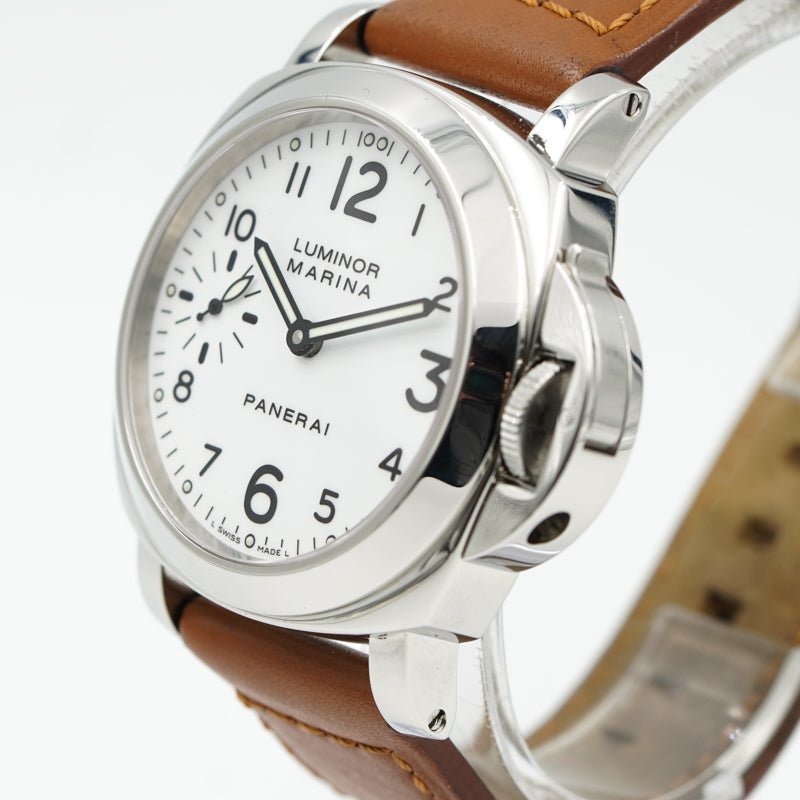 SOLD - 07/20/23 - Panerai Luminor Marina PAM00113 44mm White Dial B&P 2003