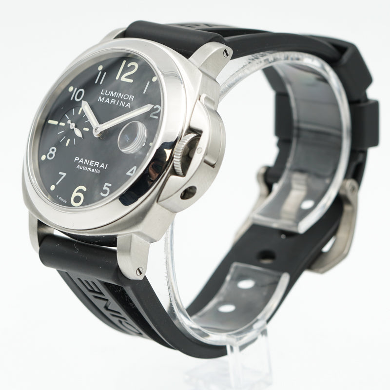 SOLD Panerai Luminor Marina PAM00164 Black Dial Rubber Strap B P