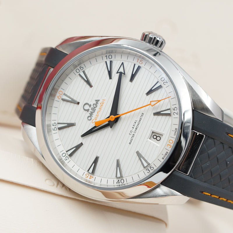 SOLD - 9/6/23 - Omega Aqua Terra 41mm Silver & Orange 220.12.41.21.02.002 B&P 2019