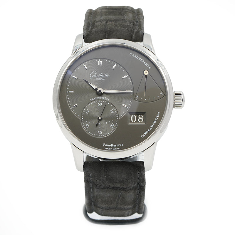 SOLD - 12/01/23 - Glashütte Original Panoreserve Stainless Steel on Strap B&P '21 1-65-01-23-12-04