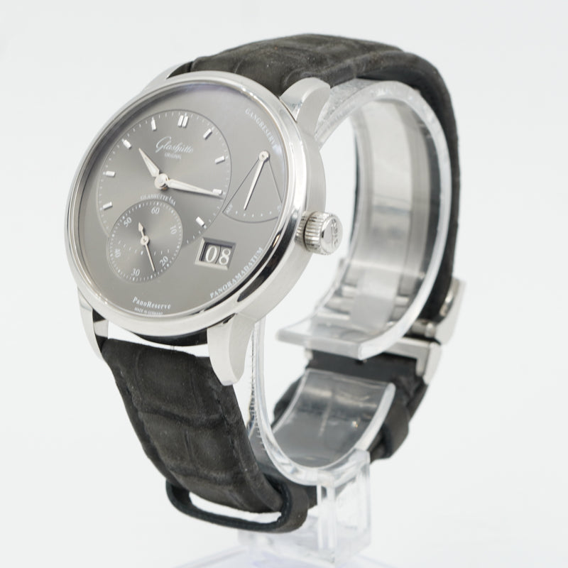 SOLD - 12/01/23 - Glashütte Original Panoreserve Stainless Steel on Strap B&P '21 1-65-01-23-12-04