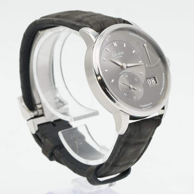 SOLD - 12/01/23 - Glashütte Original Panoreserve Stainless Steel on Strap B&P '21 1-65-01-23-12-04