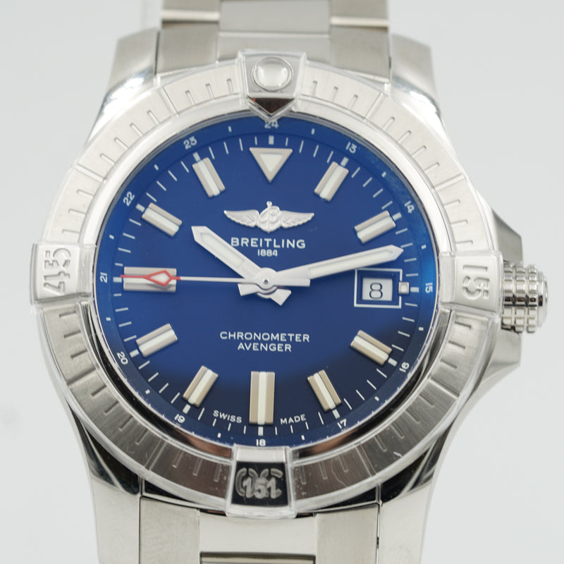 SOLD - 12/15/23 - Breitling Avenger 43mm Blue Dial A17318101CA1 B&P