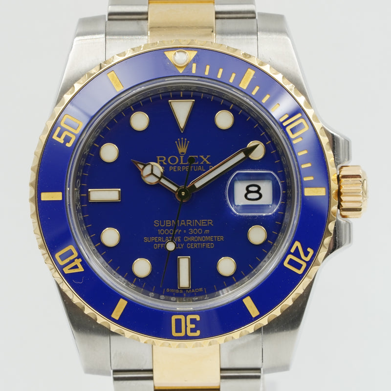 SOLD - 4/12/24 - Rolex Submariner 116613LB Two Tone 40mm Blue Dial Ceramic B&P 2010