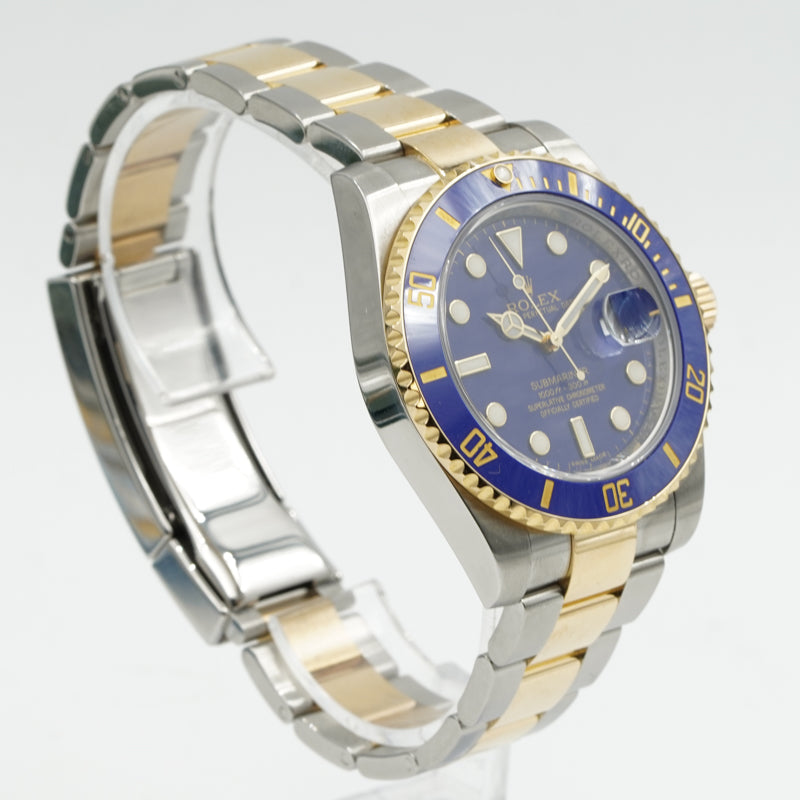 SOLD - 4/12/24 - Rolex Submariner 116613LB Two Tone 40mm Blue Dial Ceramic B&P 2010