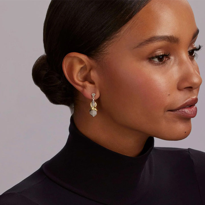 Lagos Embrace Two-Tone X Drop Earrings - 01-82047-00