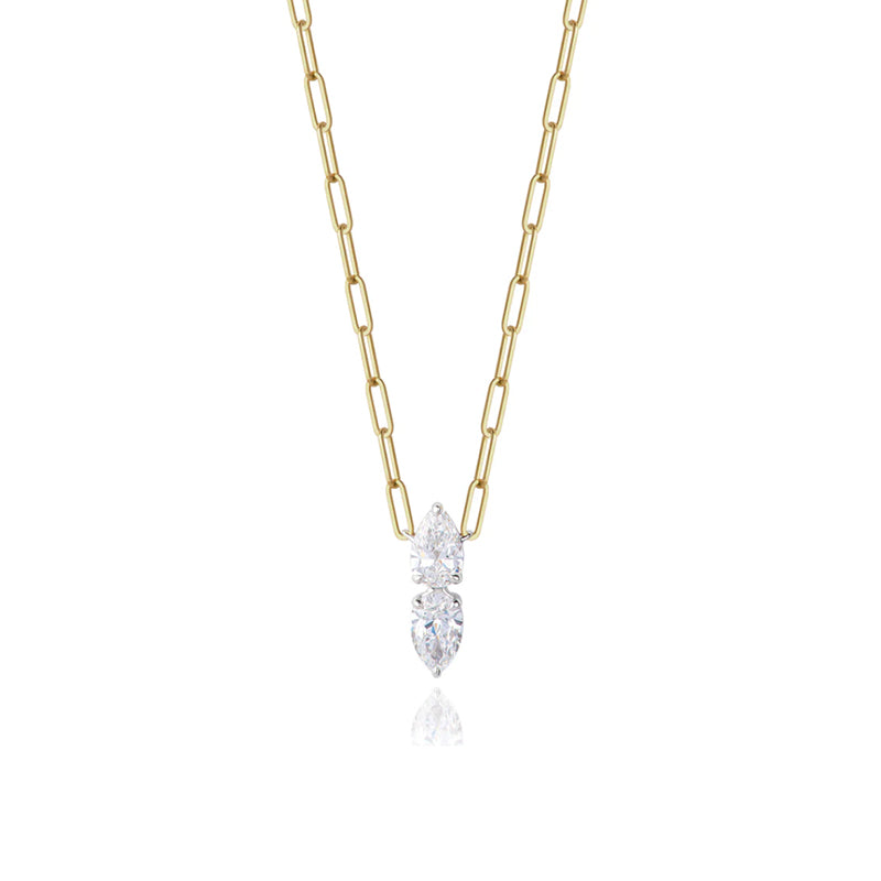 Phillips House 14K Yellow Gold Two Pear Diamond Necklace - N0003DPTY