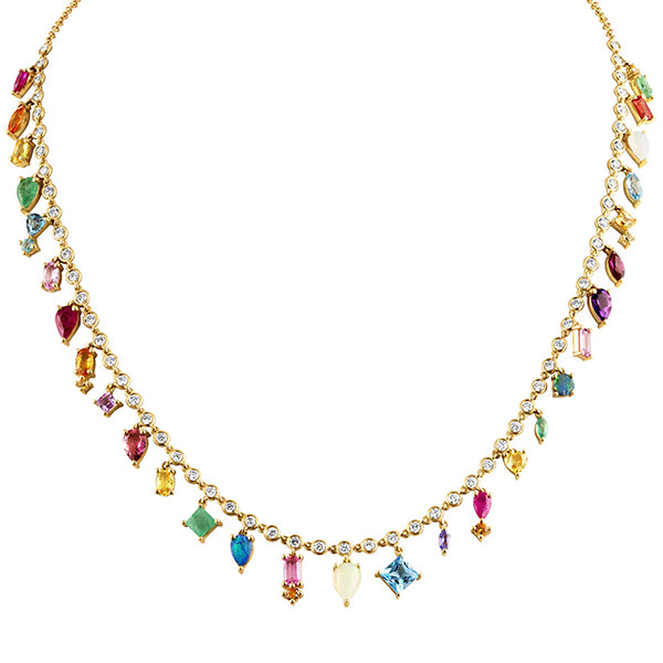 Eden Presley 14k Yellow Gold Rainbow Collar Necklace  - RCK-N-105-RB