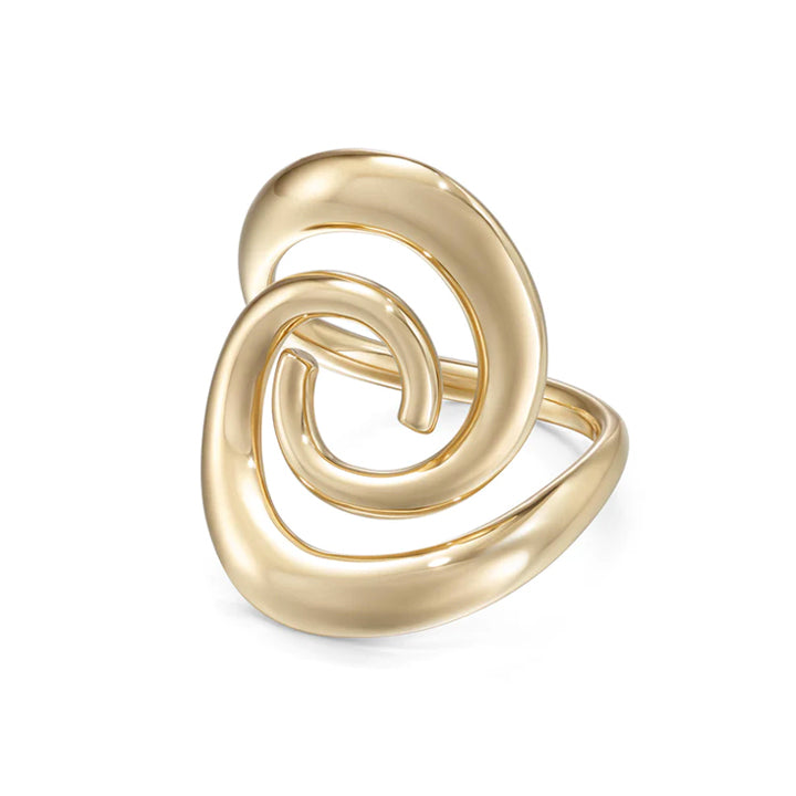 Melissa Kaye 18K Gold Riley Swirl Ring