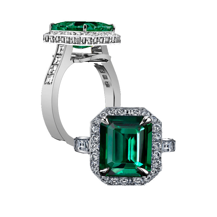 Robert Procop Platinum Emerald Cut Diamond Ring - 49411N