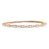 This 18K rose gold bracelet design is bound to leave everyone you encounter speechless with desire. The shape of chic. A textured finish gives diamond bangle a fresh, modern dimension.