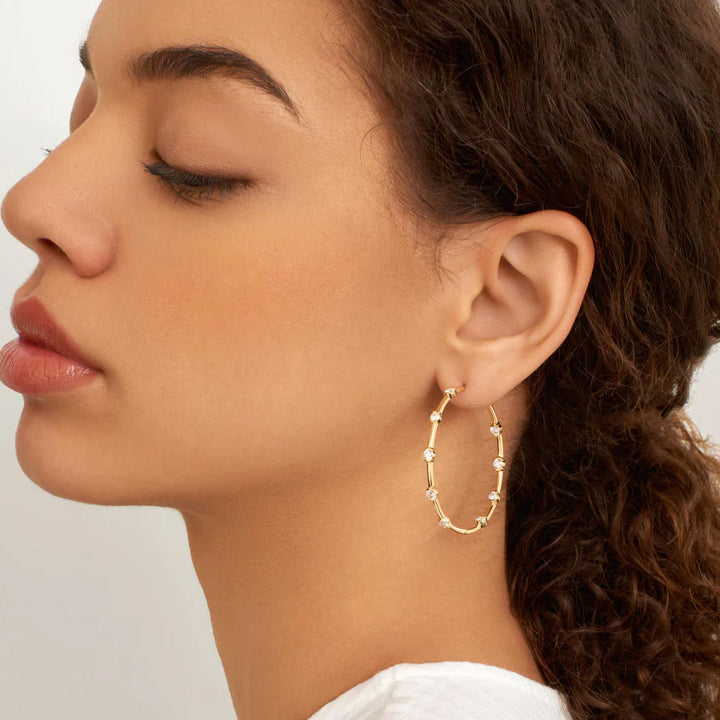 Melissa Kaye 18K Gold Zea Hoop Earrings