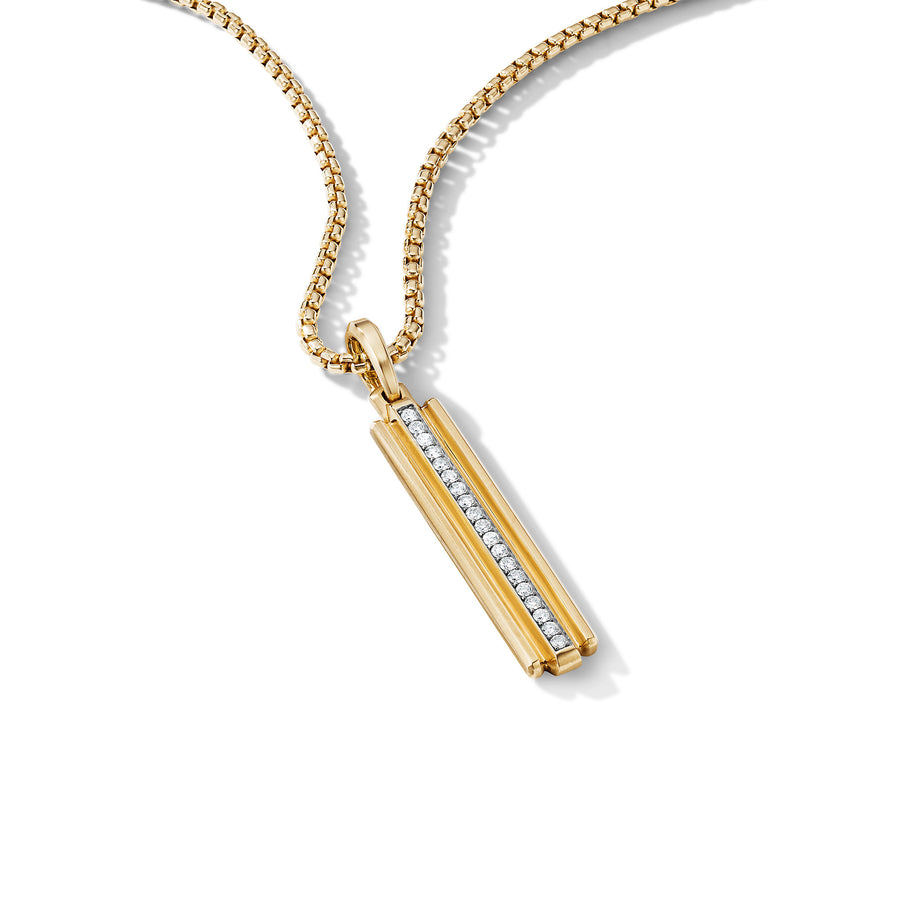 David Yurman Pave M Initial Pendant in 18k Yellow Gold with Diamonds