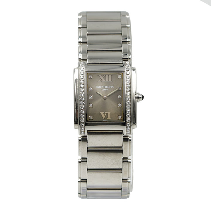 SOLD 8 21 23 Patek Philippe Twenty 4 Grey Dial 4910 10A 010 Moyer Fine Jewelers