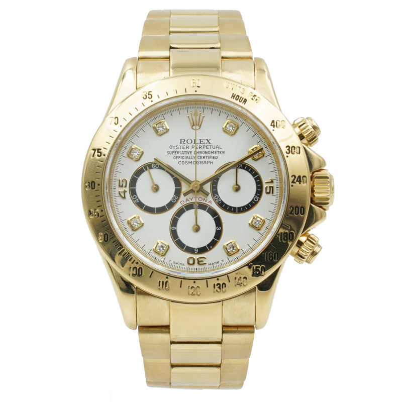 SOLD - Rolex Daytona 18k Yellow Gold 16528 Diamond Dial 40mm