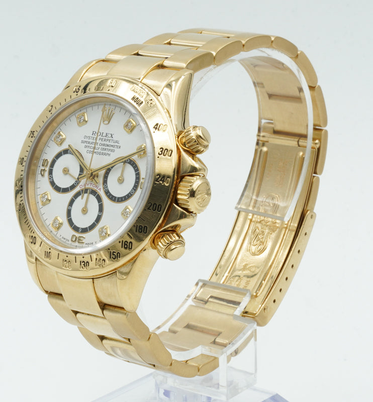 SOLD - Rolex Daytona 18k Yellow Gold 16528 Diamond Dial 40mm