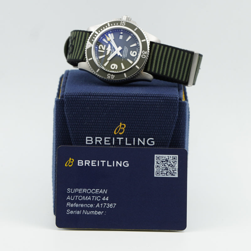 SOLD - Breitling Superocean 44mm Outerknown Green Dial A17367A11L1W1 B&P